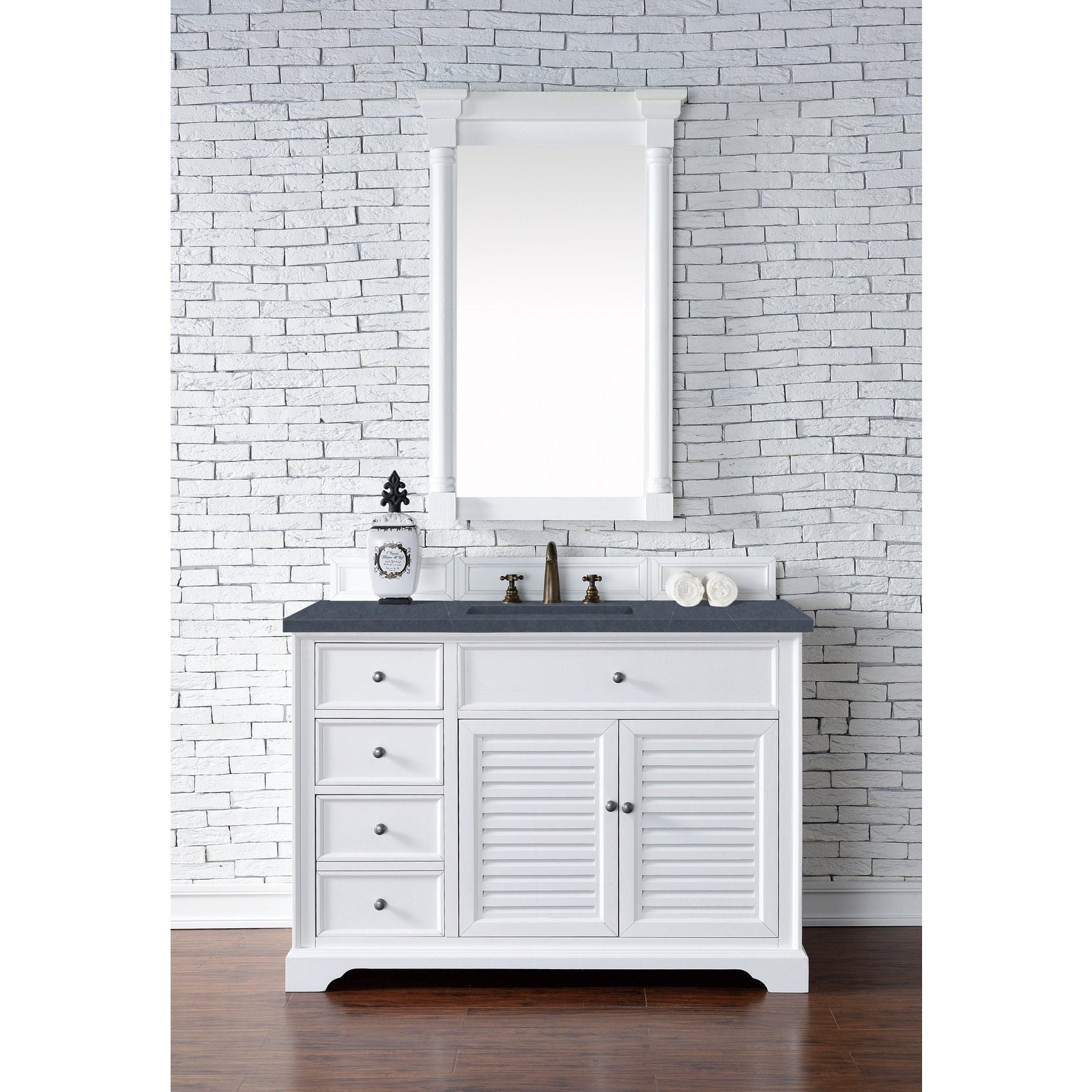 James Martin Vanities Savannah 48" Bright White Single Vanity - 238-104-V48-BW-3AF