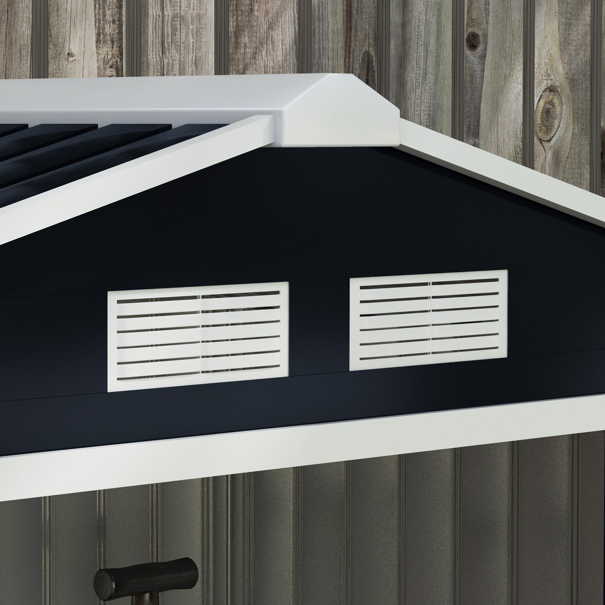 Outsunny EverBase 7' x 4' Outdoor Storage Shed with Foundation Kit, Double Lockable Door & Air Vents, Dark Gray - 845-030CG