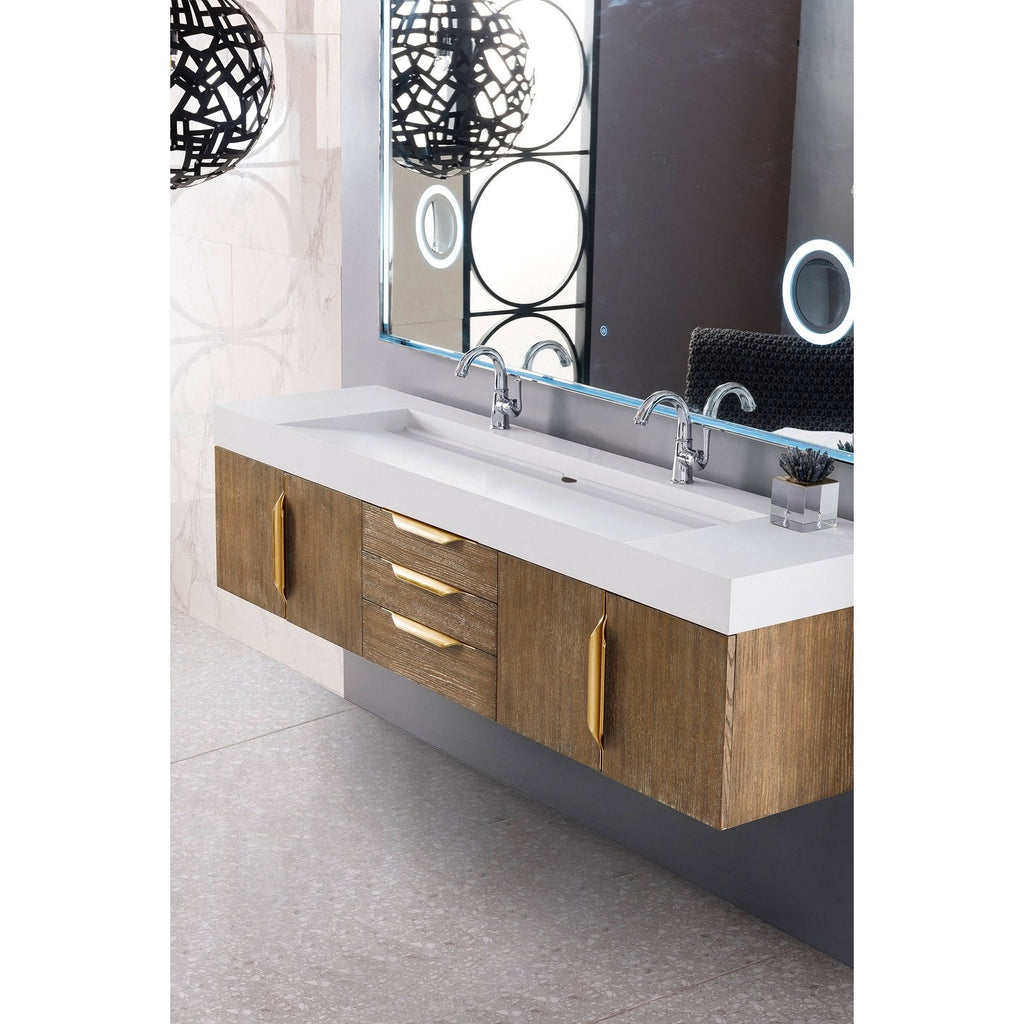 James Martin Vanities Mercer Island 72" Double Vanity - 389-V72D-AGR-G-DGG