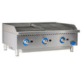 Globe " Gas Charbroiler with Stainless Steel Radiants - 120,000 BTU - GLGCB36GSR