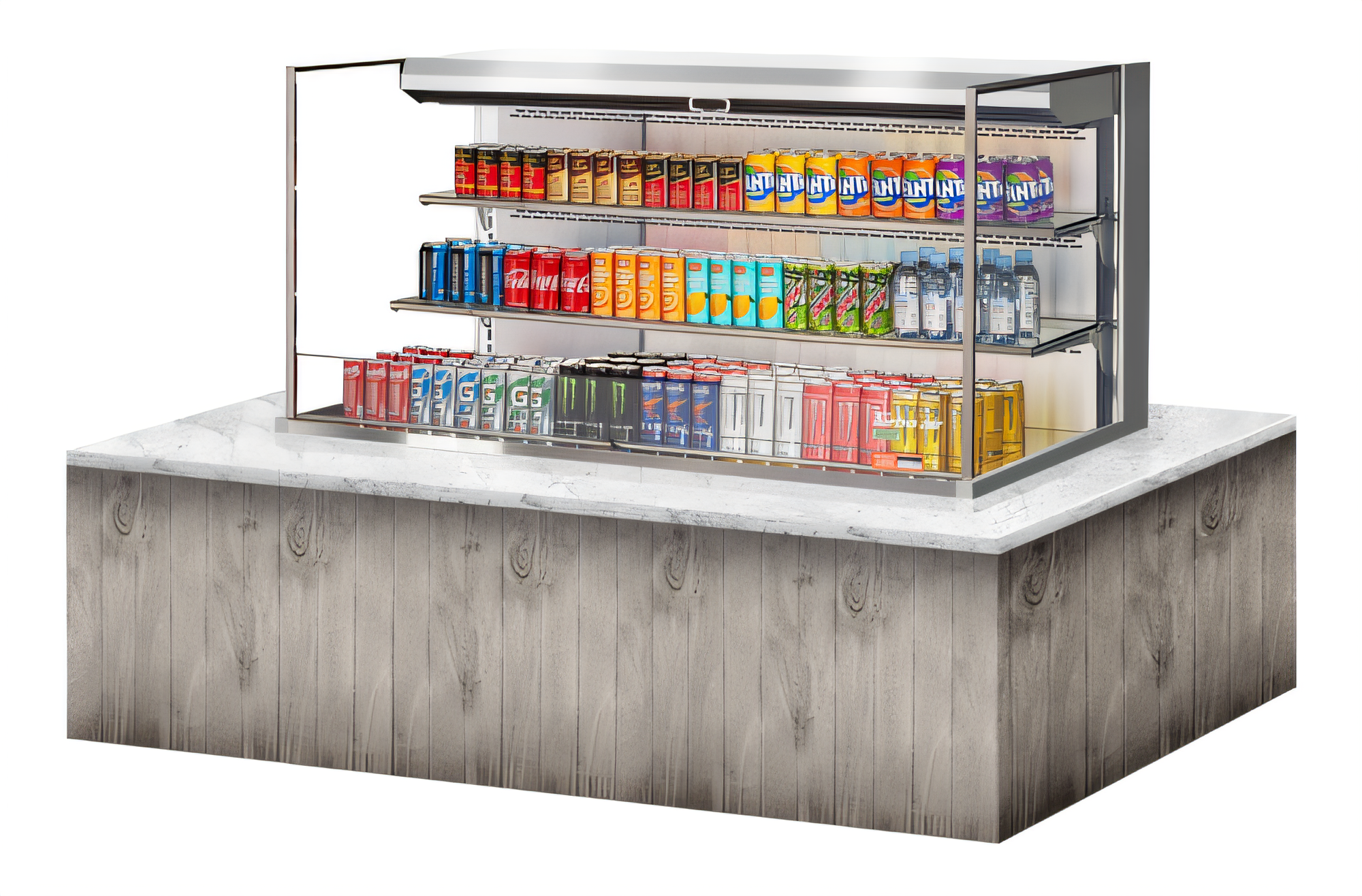 Turbo Air TOM-60L-UF-S-3SI-N Countertop Refrigerated Display Cases - TOM-60L-UF-S-3SI-N