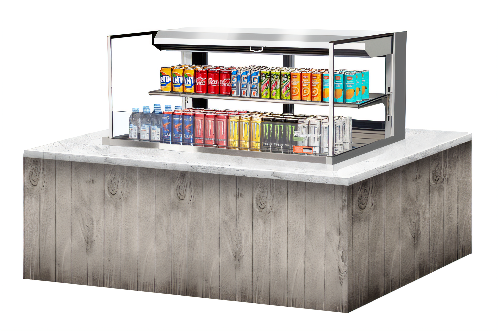 Turbo Air TOM-48L-UFD-S-2SI-N Countertop Refrigerated Display Cases - TOM-48L-UFD-S-2SI-N