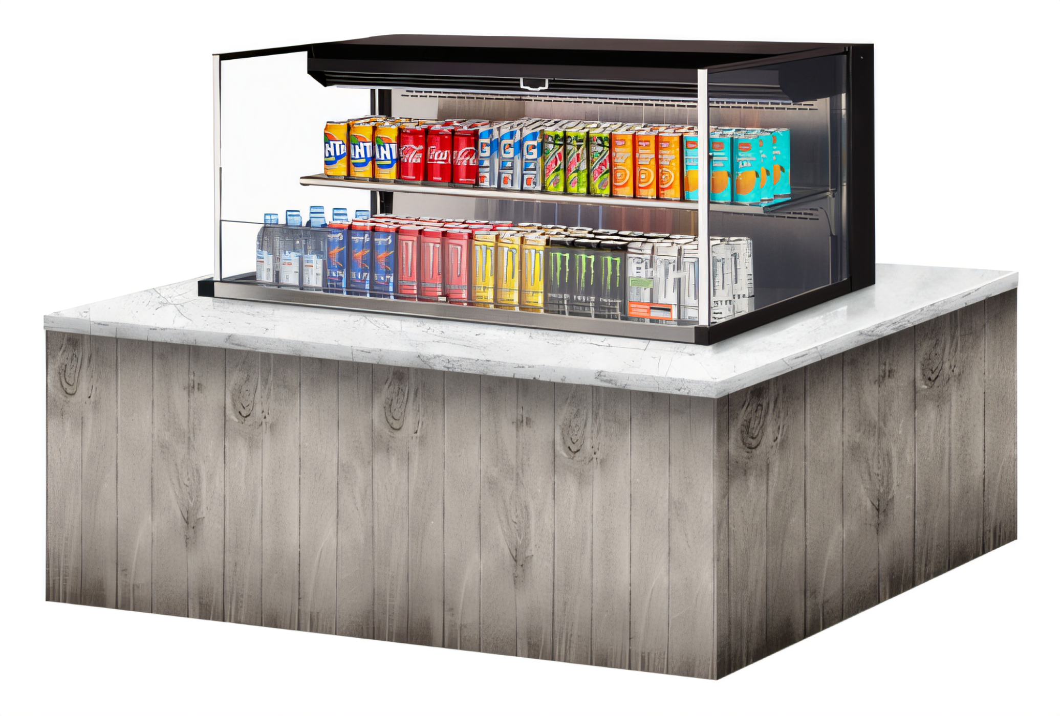 Turbo Air TOM-48L-UF-W(B)-2SI-N Countertop Refrigerated Display Cases - TOM-48L-UF-W(B)-2SI-N