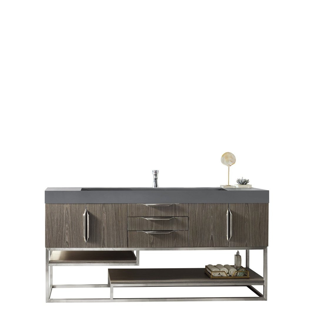 James Martin Vanities Columbia 72" Single Vanity - 388-V72S-AGR-MB-DGG