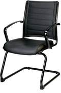 EuroTech Europa Metallic Leather Guest Chair  -  EUR-LE333TNM-BLKL