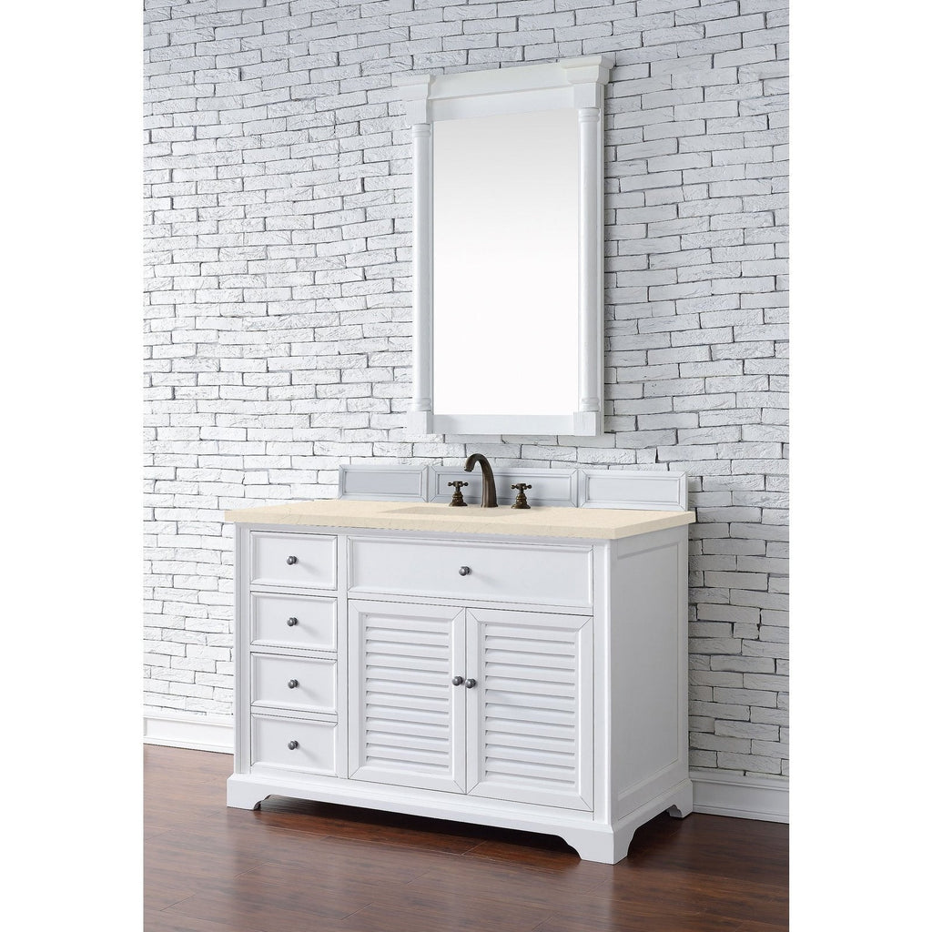 James Martin Vanities Savannah 48" Bright White Single Vanity - 238-104-V48-BW-3AF