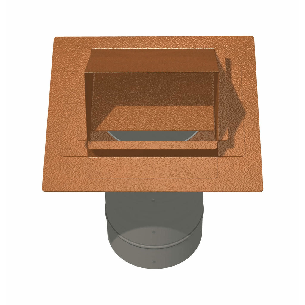 Copperlab Hammered Copper Dryer Vent / Exhaust Vent 4" - 12" - HCWDV10F