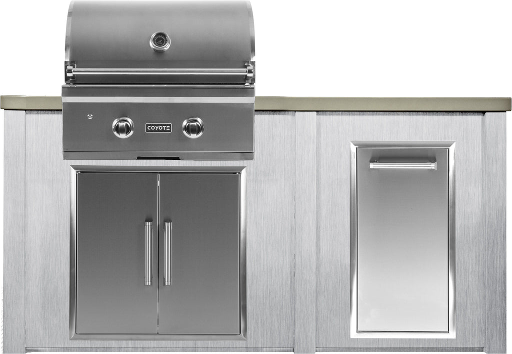 Haven 5 1/2 Ft Coyote Outdoor Kitchen Island w/ Trash Center  - MHCOY66TRASH