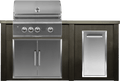 Haven 72" Coyote Outdoor Kitchen Island w/ Trash Center -   HCOY72TRASH-2