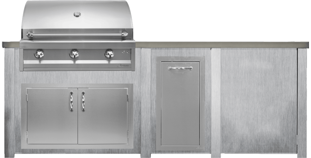 Haven 96" Artisan Outdoor Kitchen Island w/ Plain Panel - HART96PAN