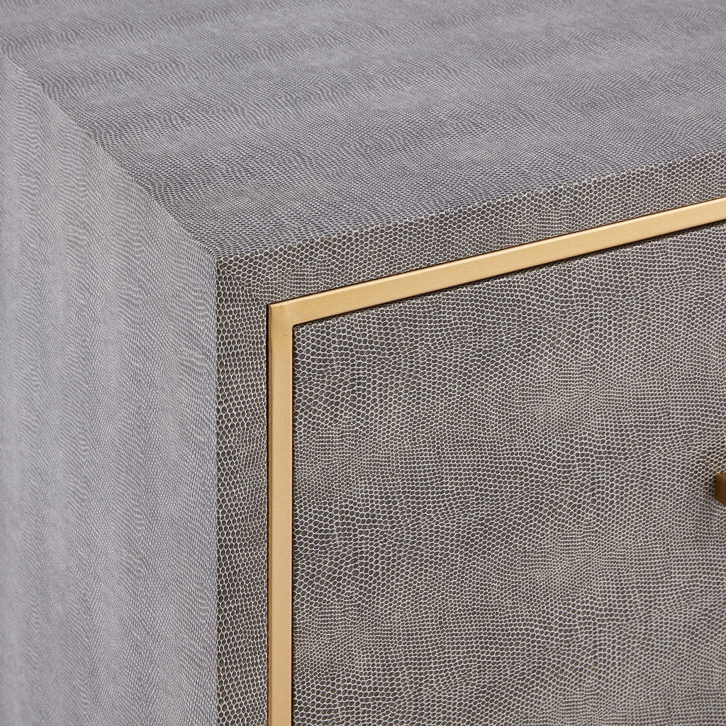 New Pacific Direct Edinburgh 2-Drawer Faux Shagreen End table -  1600049