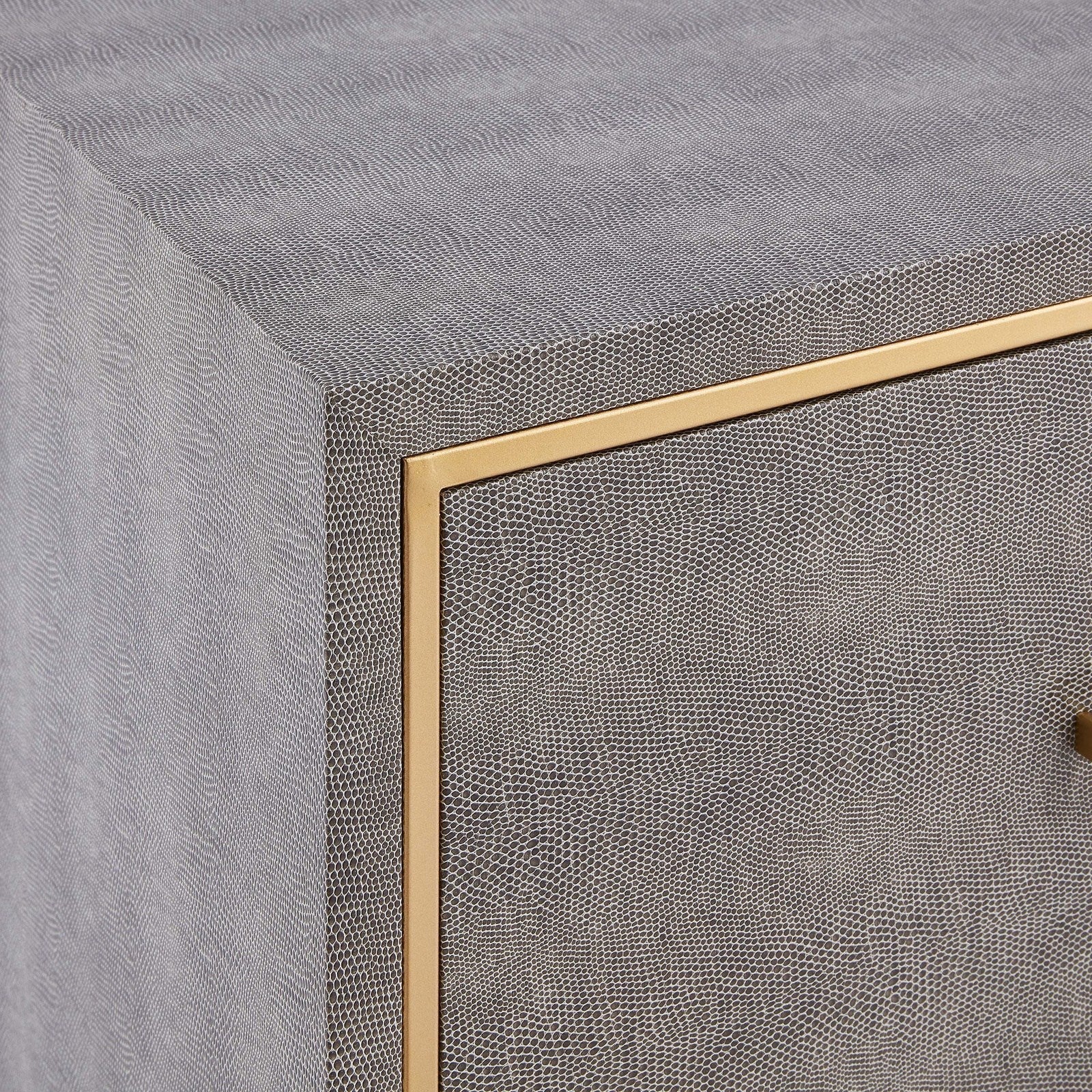 New Pacific Direct Edinburgh 2-Drawer Faux Shagreen End table -  1600049