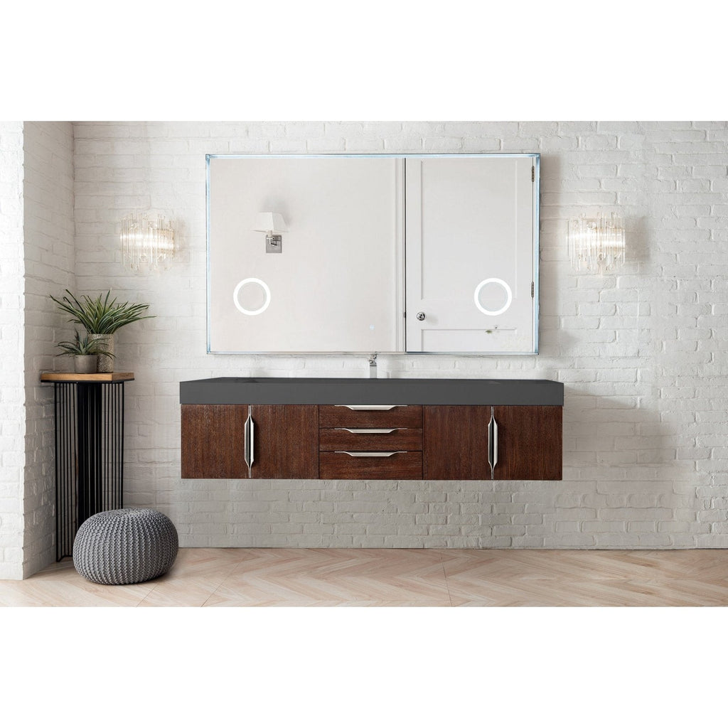 James Martin Vanities Mercer Island 72" Single Vanity - 389-V72S-AGR-G-DGG