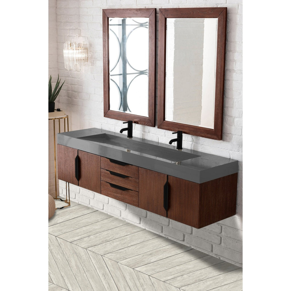 James Martin Vanities Mercer Island 72" Double Vanity - 389-V72D-AGR-G-DGG