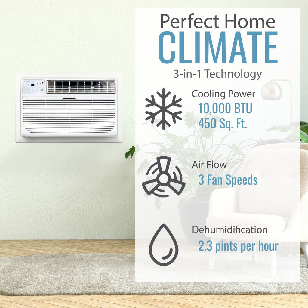 Keystone - 10,000 BTU Through the Wall Air Conditioner,EStar,230V, R32 Thru-the-Wall - KSTAT10-2D