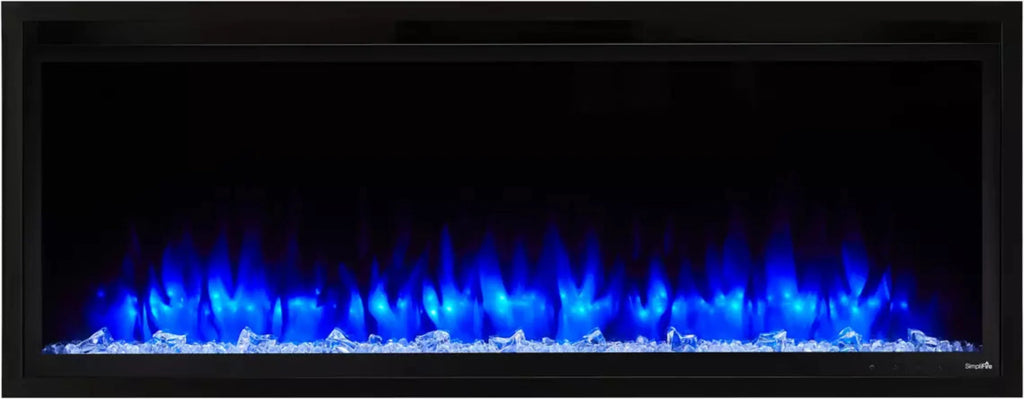 SimpliFire 60" Allusion Platinum Recessed Linear Electric Fireplace - SF-ALLP60-BK