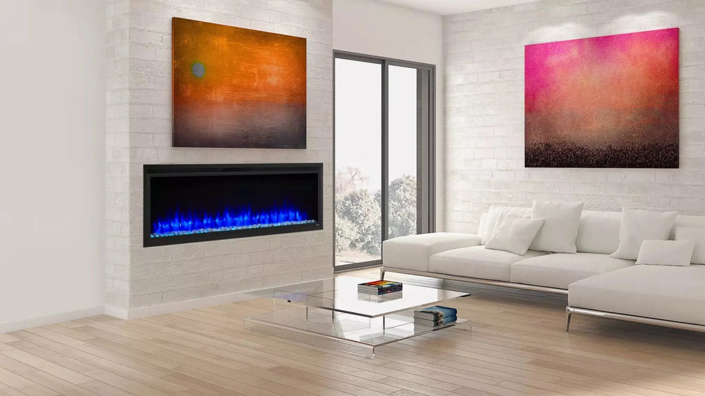 SimpliFire 60" Allusion Platinum Recessed Linear Electric Fireplace - SF-ALLP60-BK