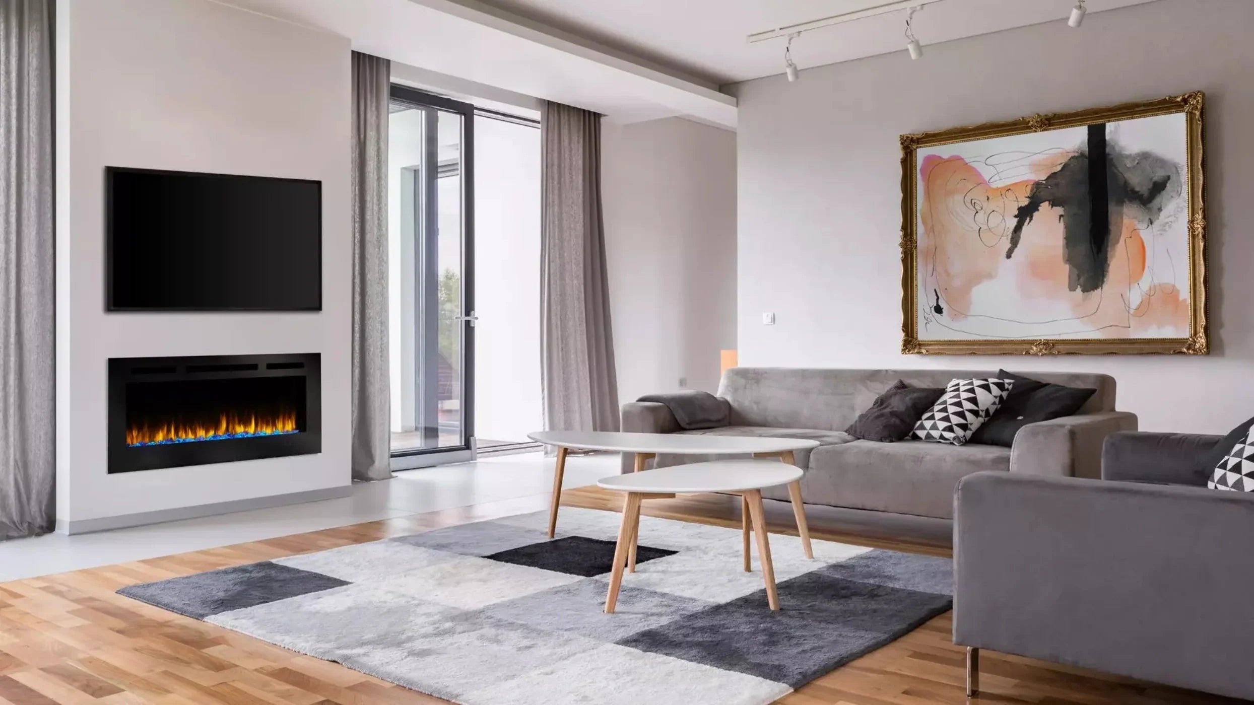 SimpliFire 60" Allusion Recessed Linear Electric Fireplace - SF-ALL60-BK