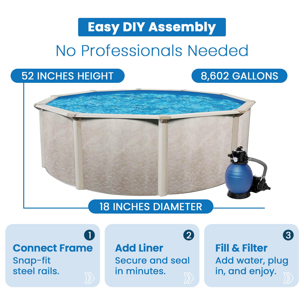 Aquarian Phoenix 18ft x 52in Above Ground Pool w/ Filter, Ladder, Liner, Skimmer - 109525