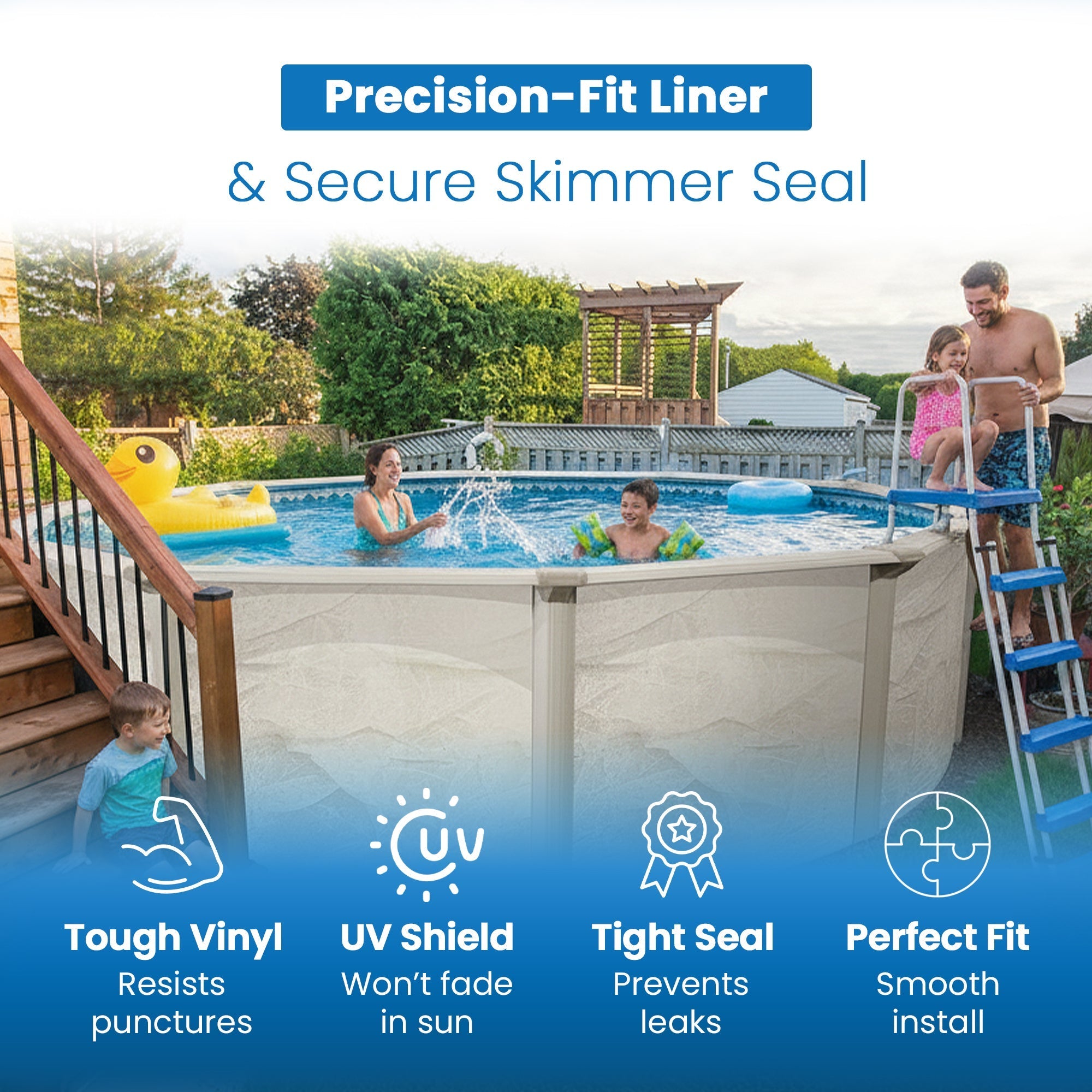 Aquarian Phoenix 18ft x 52in Above Ground Pool w/ Filter, Ladder, Liner, Skimmer - 109525