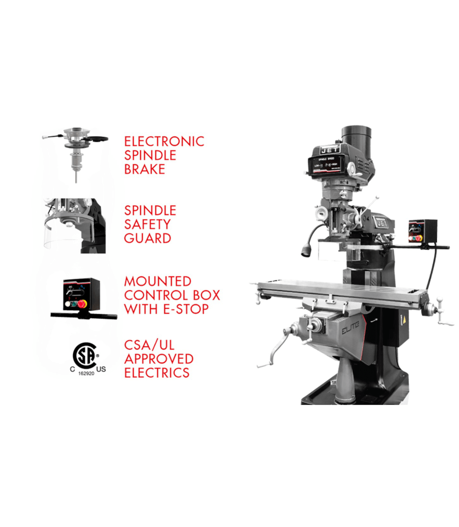 JET Elite ETM-949 Mill with X, Y-Axis JET Powerfeeds - JT9-894105