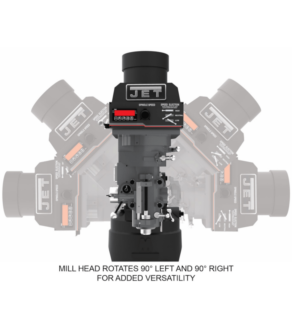 JET Elite EVS-949 Mill with 2-Axis ACU-RITE 203 DRO and X, Y-Axis JET Powerfeeds - JT9-894312