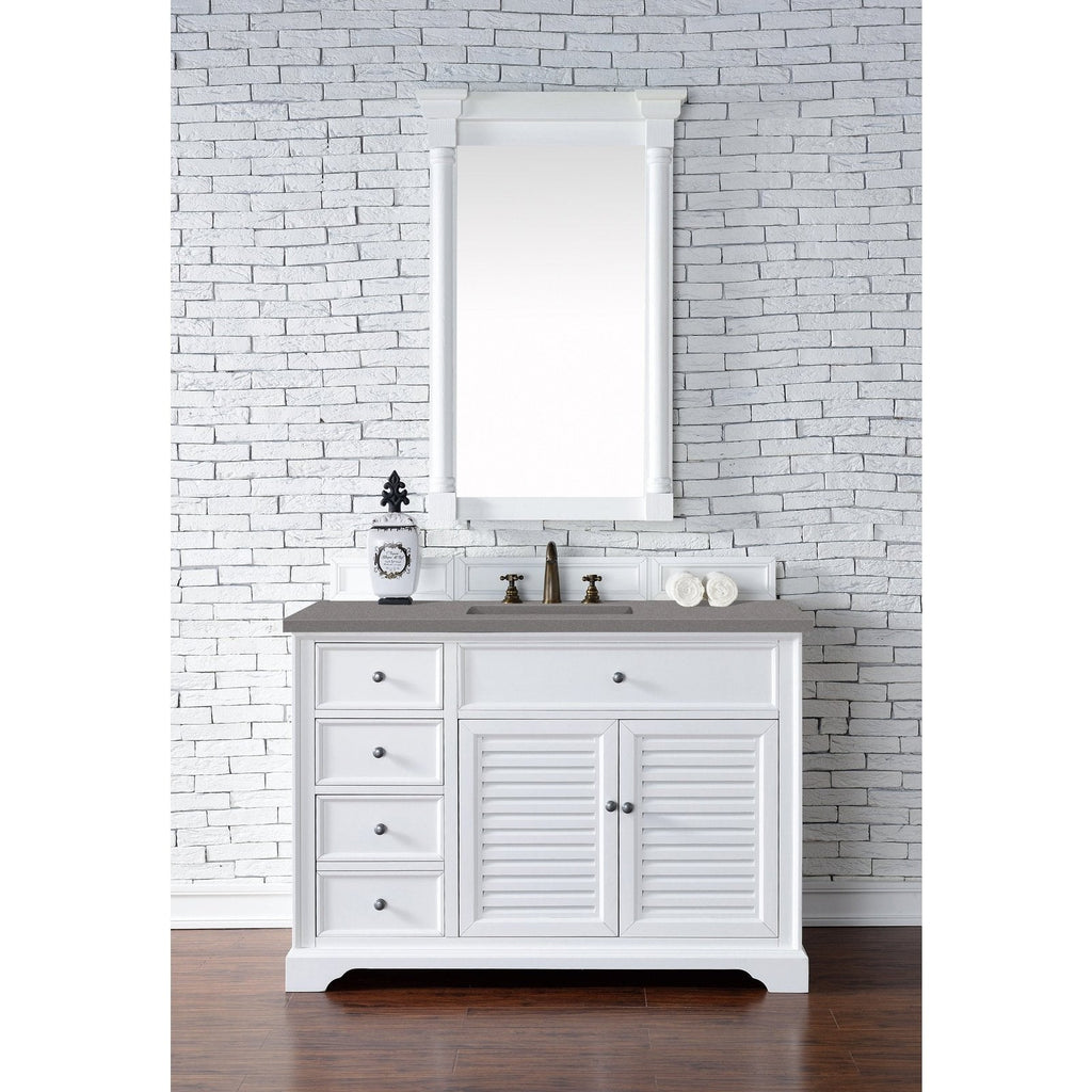 James Martin Vanities Savannah 48" Bright White Single Vanity - 238-104-V48-BW-3AF