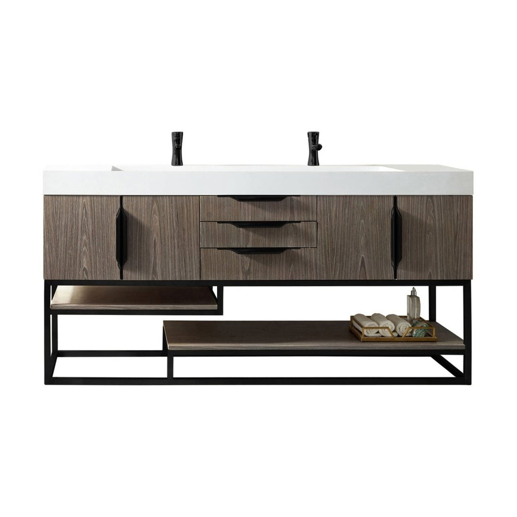 James Martin Vanities Columbia 72" Double Vanity - 388-V72D-AGR-MB-DGG
