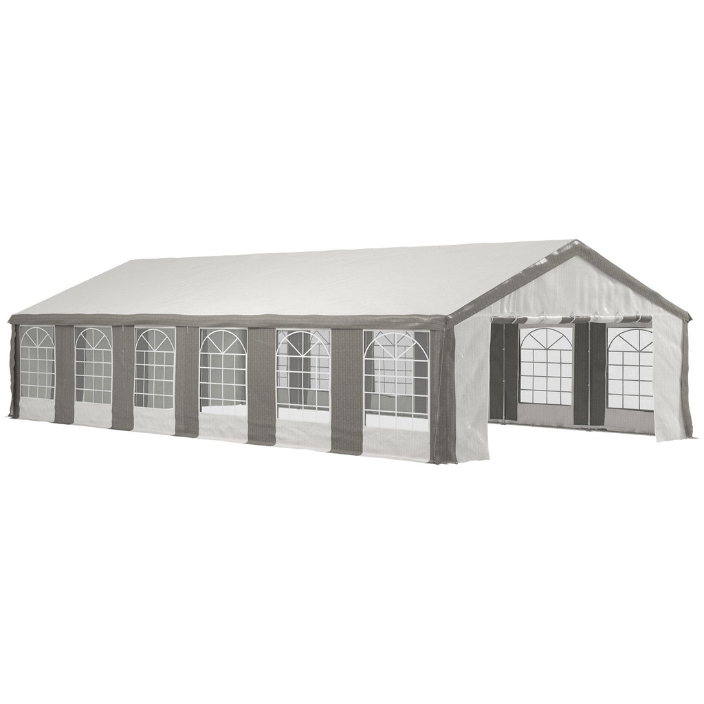 Outsunny 20' x 40' Heavy-Duty Outdoor Party Tent with Sidewalls, Gray - 84C-020V00GY