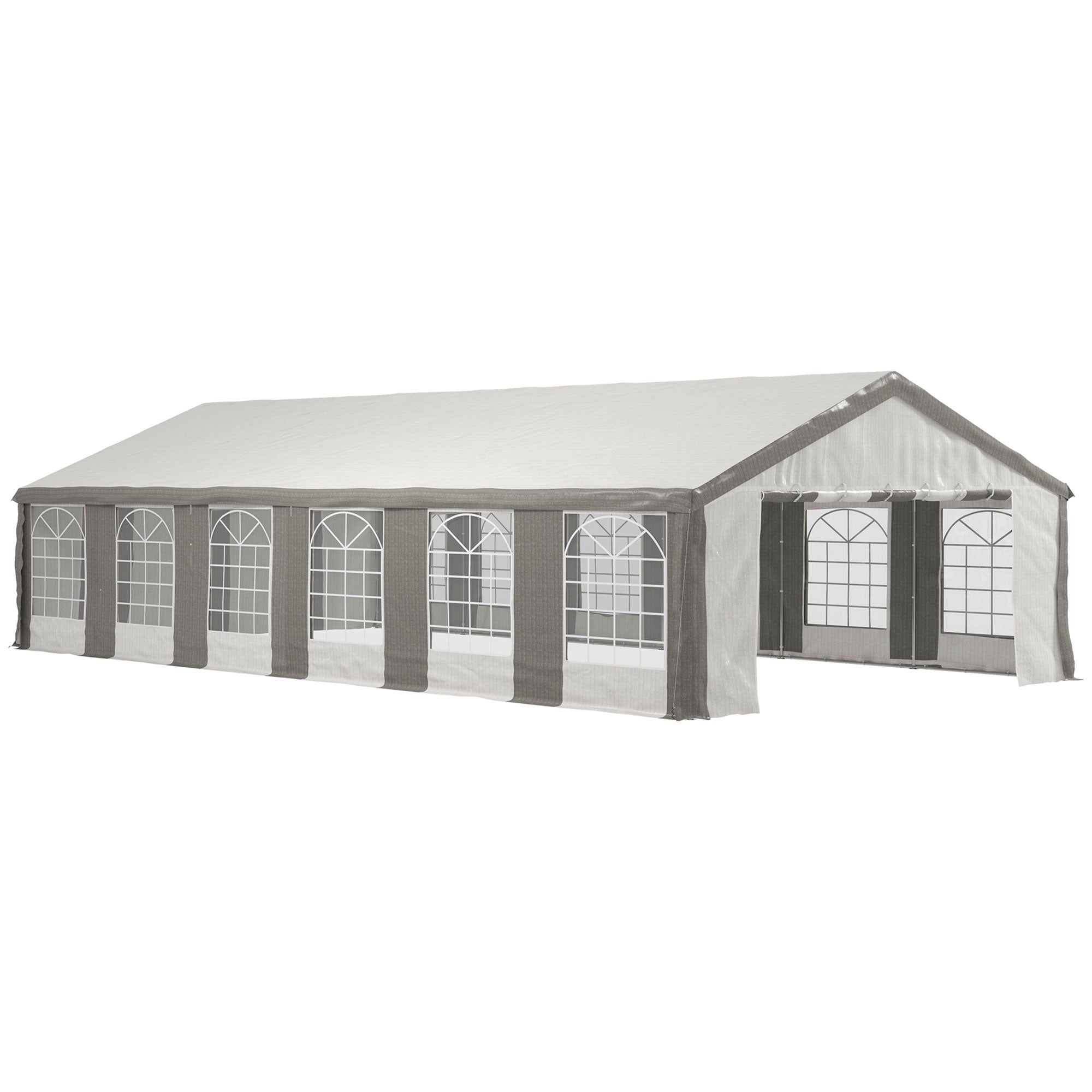 Outsunny 20' x 40' Heavy-Duty Outdoor Party Tent with Sidewalls, Gray - 84C-020V00GY