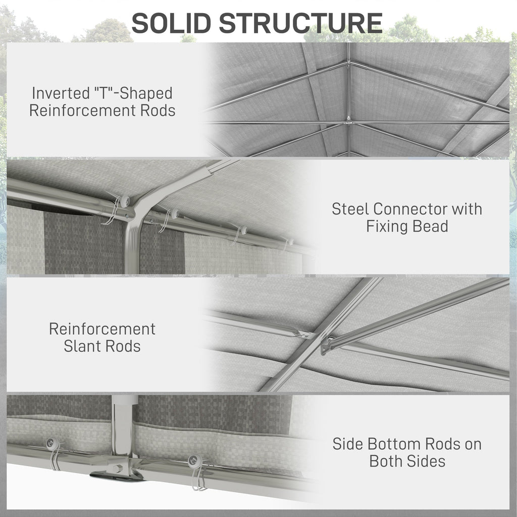 Outsunny 20' x 40' Heavy-Duty Outdoor Party Tent with Sidewalls, Gray - 84C-020V00GY