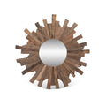Park Hill Collection Railway Wood Starburst Mirror - Sustainable Reclaimed Design with Organic Charm for Modern Decor - EWI26011