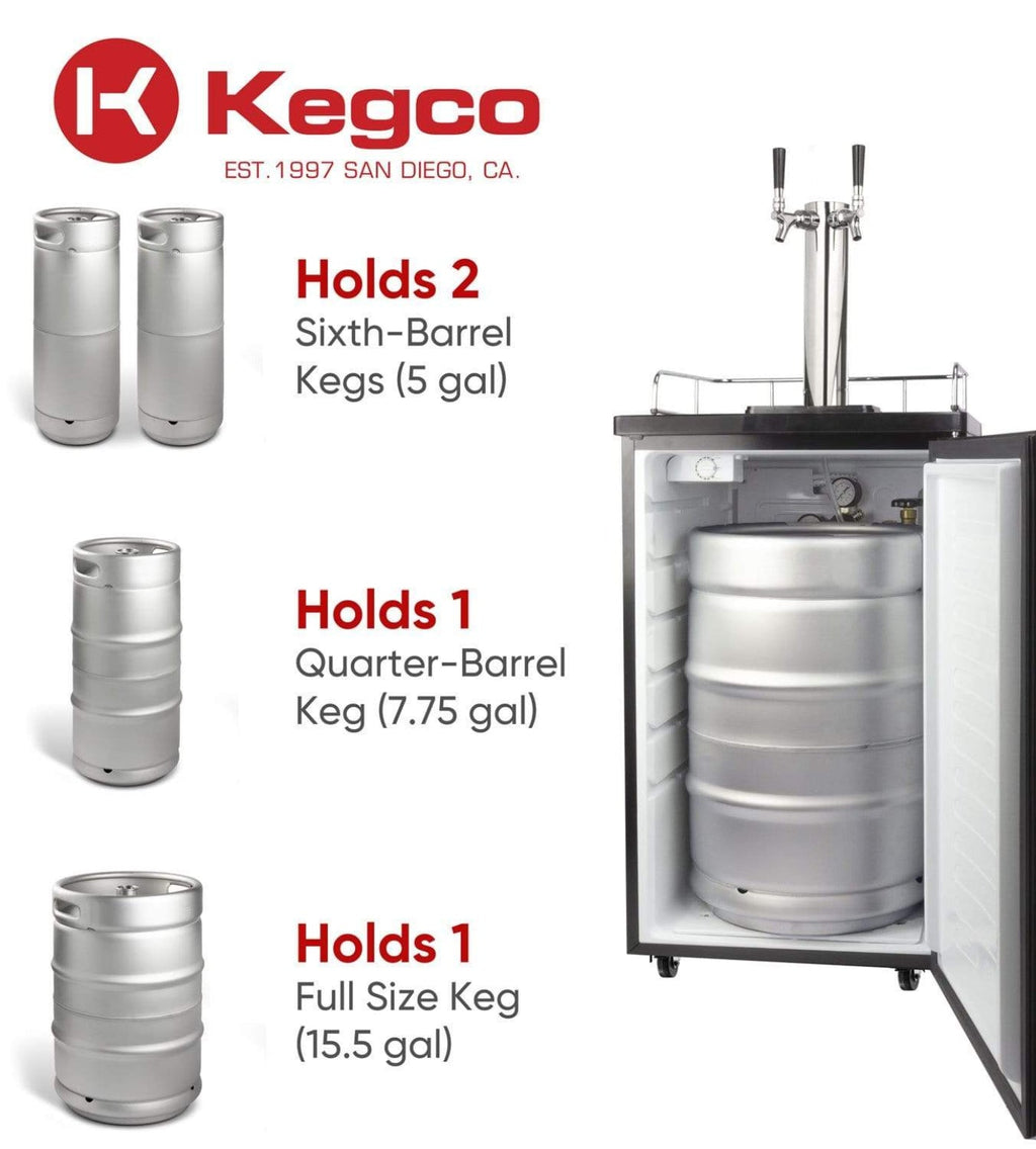 Kegco 20" Wide Kombucha Tap Black Kegerator - KOM19B-1NK