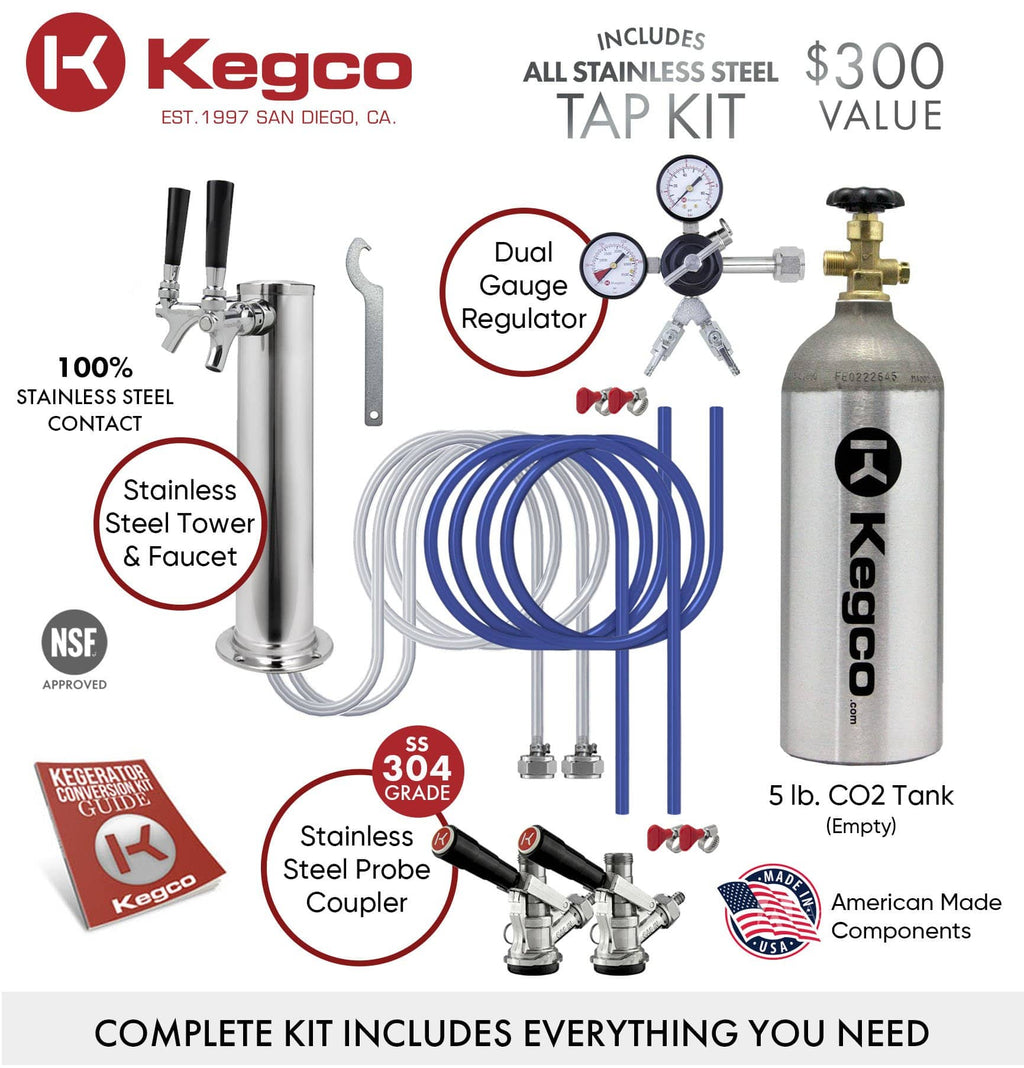 Kegco 20" Wide Tap Stainless Steel Kegerator - K199SS-1NK