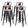 New Pacific Direct Metropolis Low Back Bar Stool, (Set of 4) -  938537-B