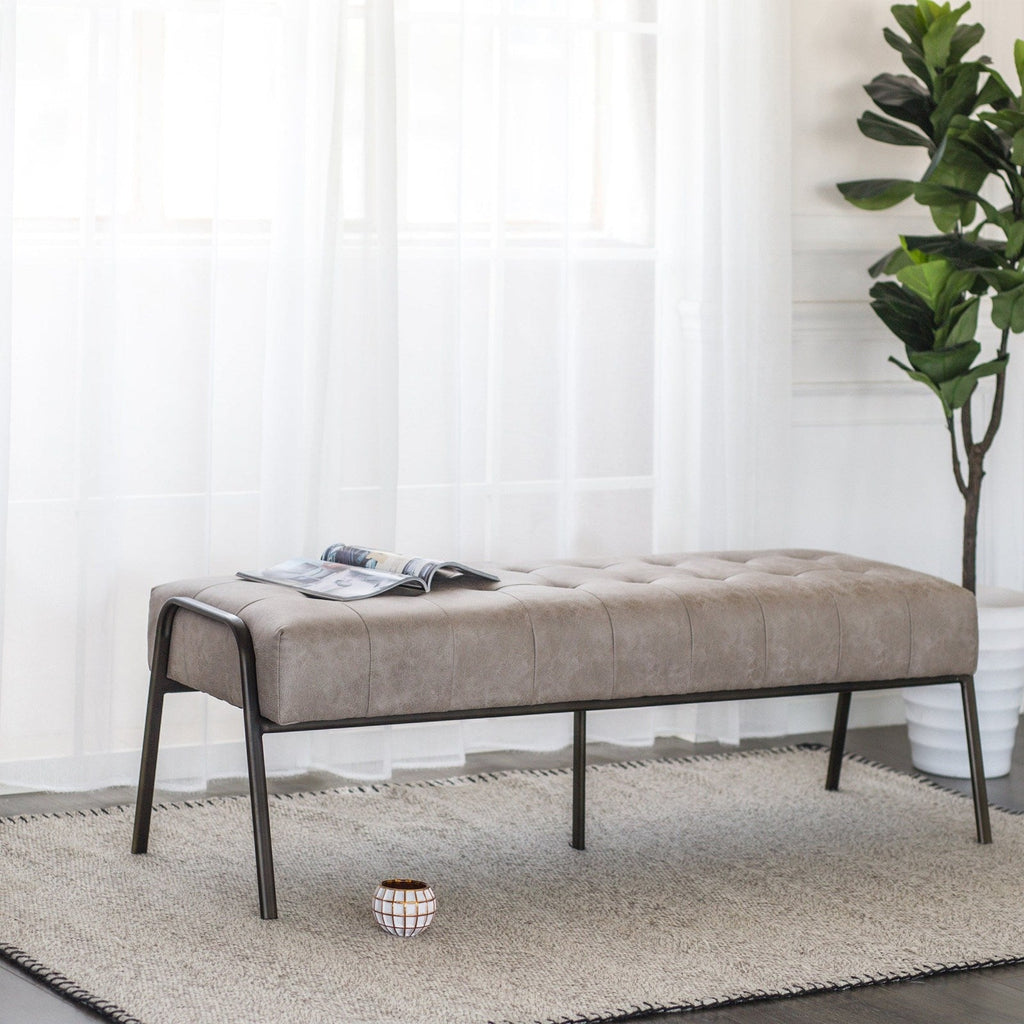 New Pacific Direct Venturi PU Leather Tufted Bench 9900025-278