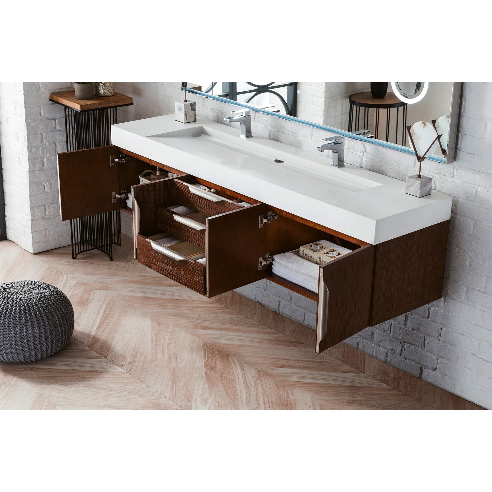 James Martin Vanities Mercer Island 72" Double Vanity - 389-V72D-AGR-G-DGG