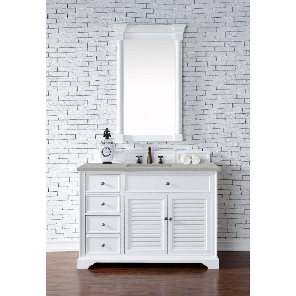 James Martin Vanities Savannah 48" Bright White Single Vanity - 238-104-V48-BW-3AF