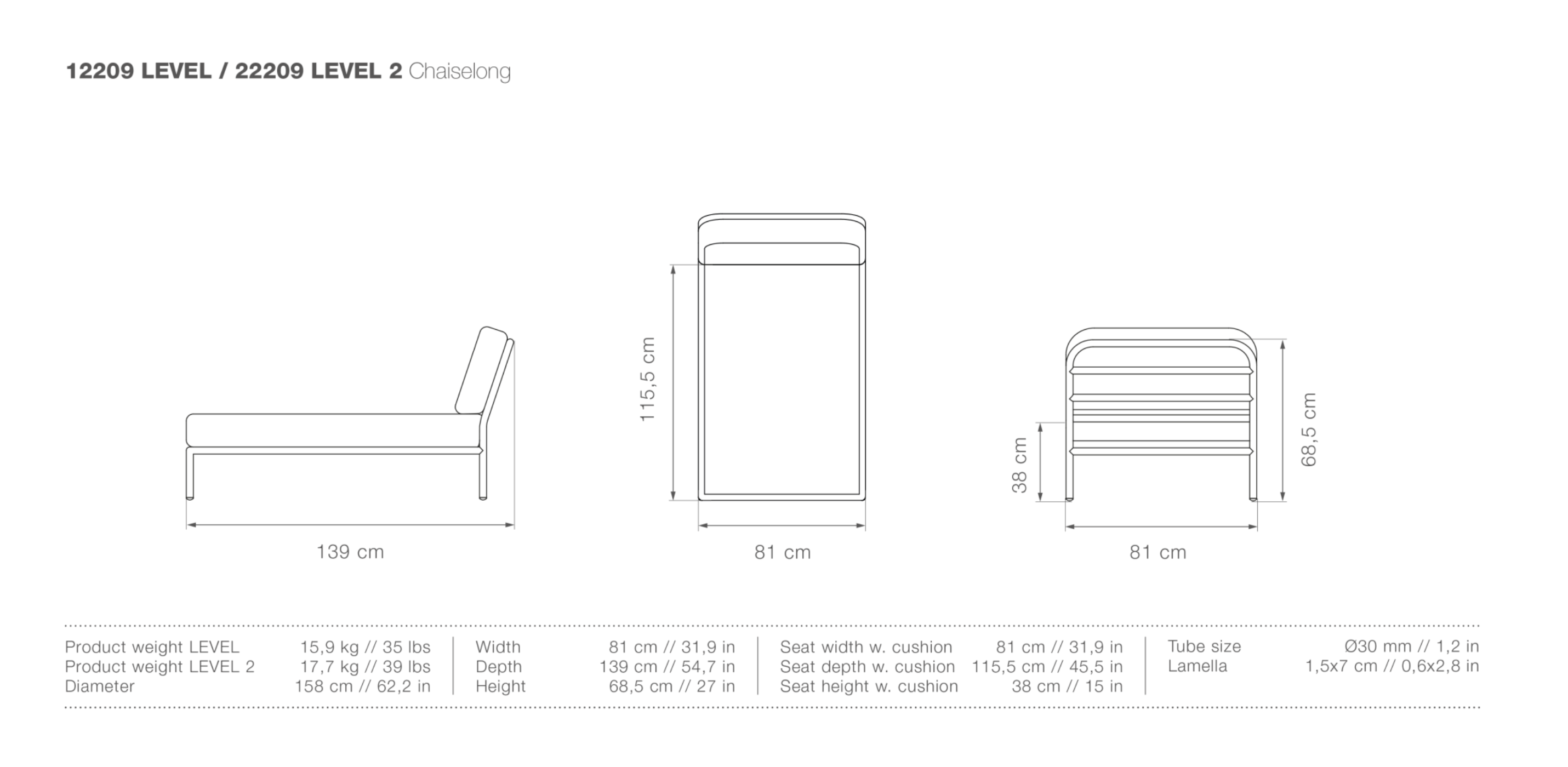 HOUE LEVEL Outdoor Chaiselong - Procure Décor
