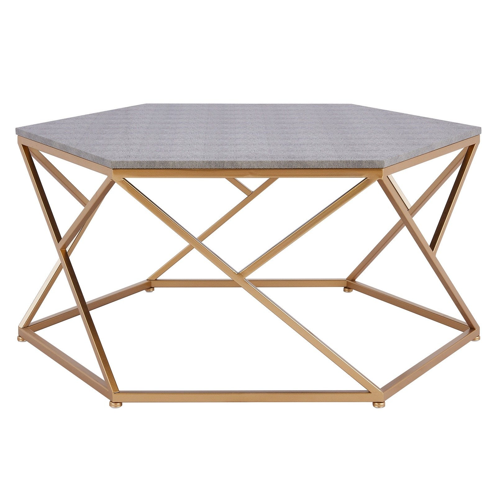 New Pacific Direct Cressa Hexagon Faux Shagreen Coffee Table  - 1600044