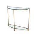 Park Hill Collection Naomi Elegant Iron and Glass Demi Lune Table - Stylish Accent for Foyers and Small Spaces - EFT26034