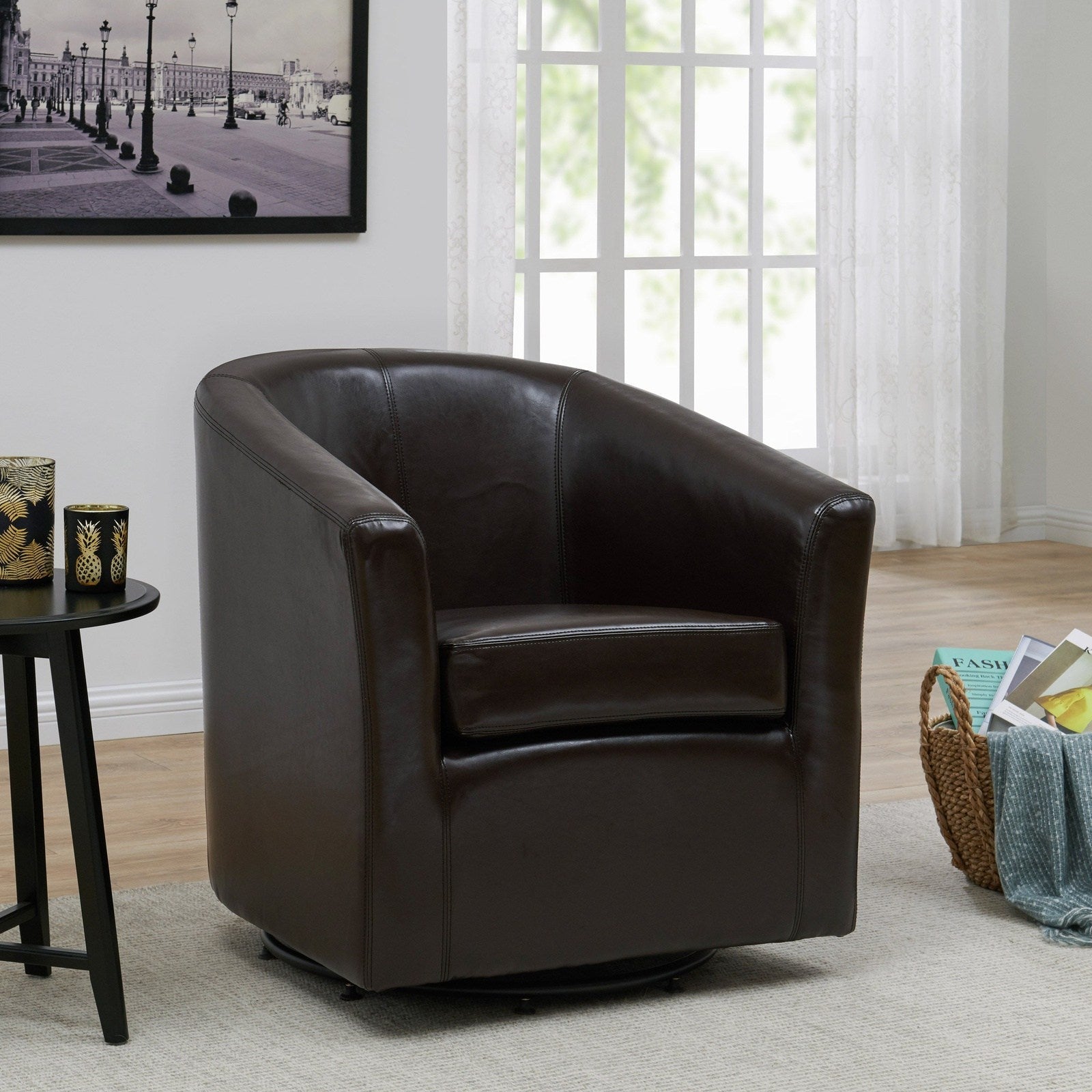 New Pacific Direct Hayden Swivel Bonded Leather Chair  - 193012B-01