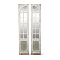 Park Hill Collection Mirrored Sidelights - Elegant Set of 2 with White-Washed Finish and Unique Blue Highlights for Home Decor - EWI26166