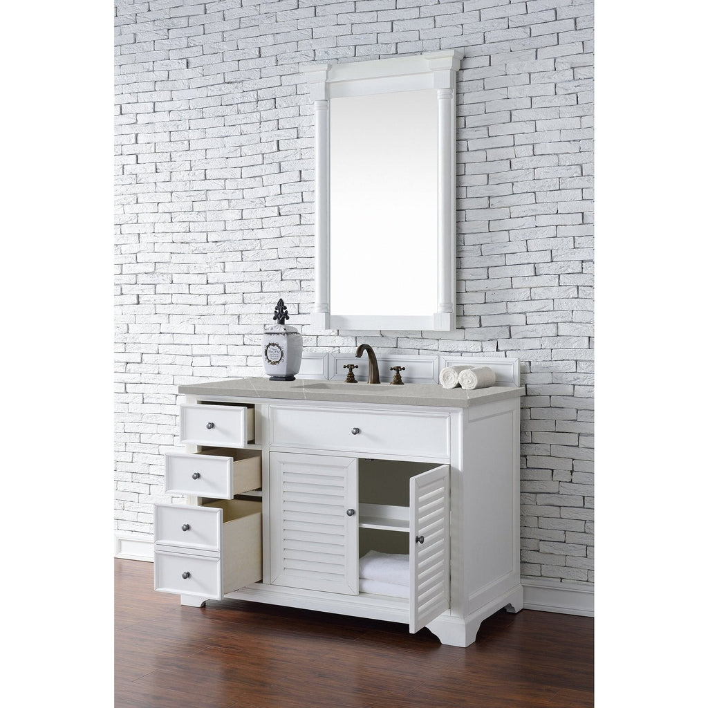 James Martin Vanities Savannah 48" Bright White Single Vanity - 238-104-V48-BW-3AF