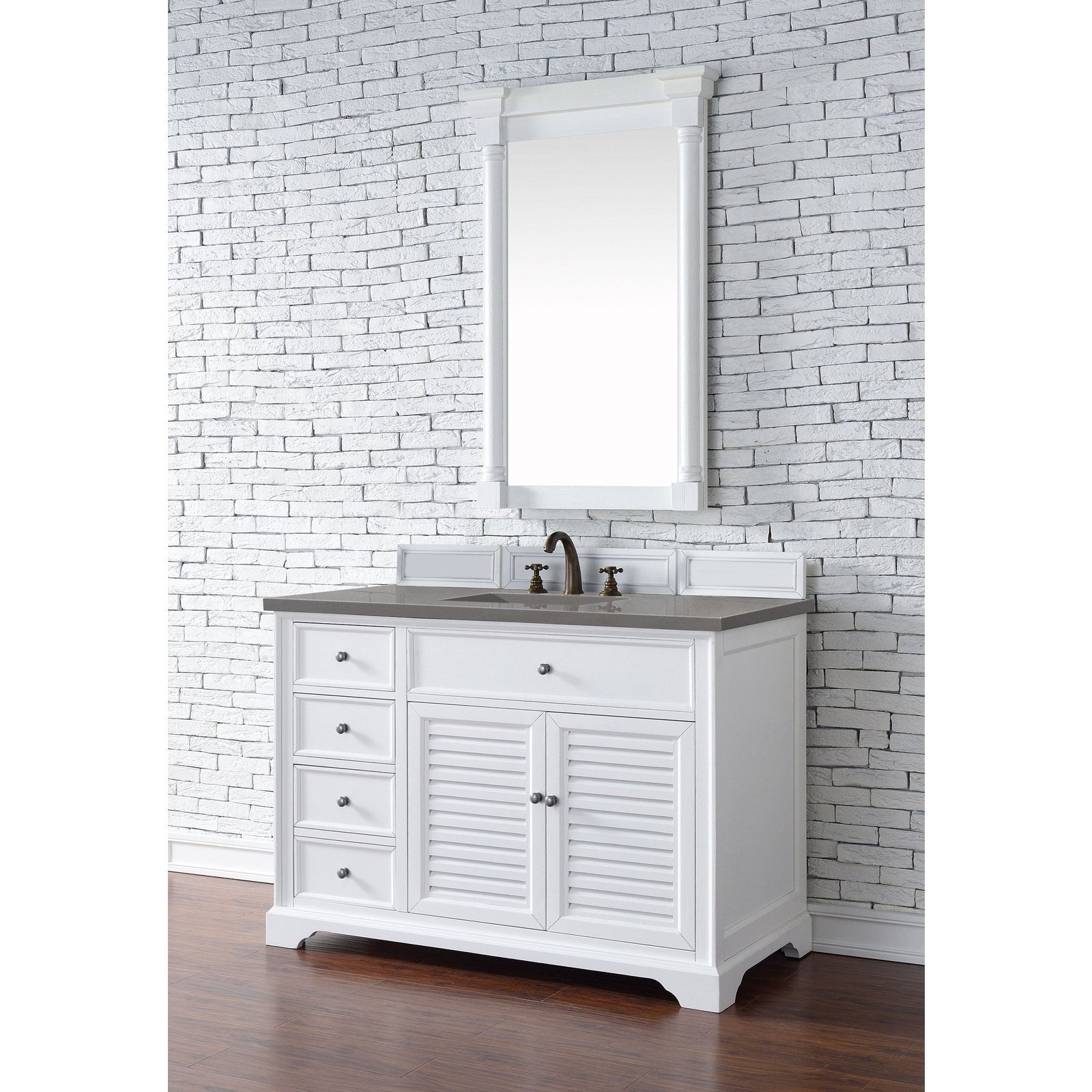 James Martin Vanities Savannah 48" Bright White Single Vanity - 238-104-V48-BW-3AF