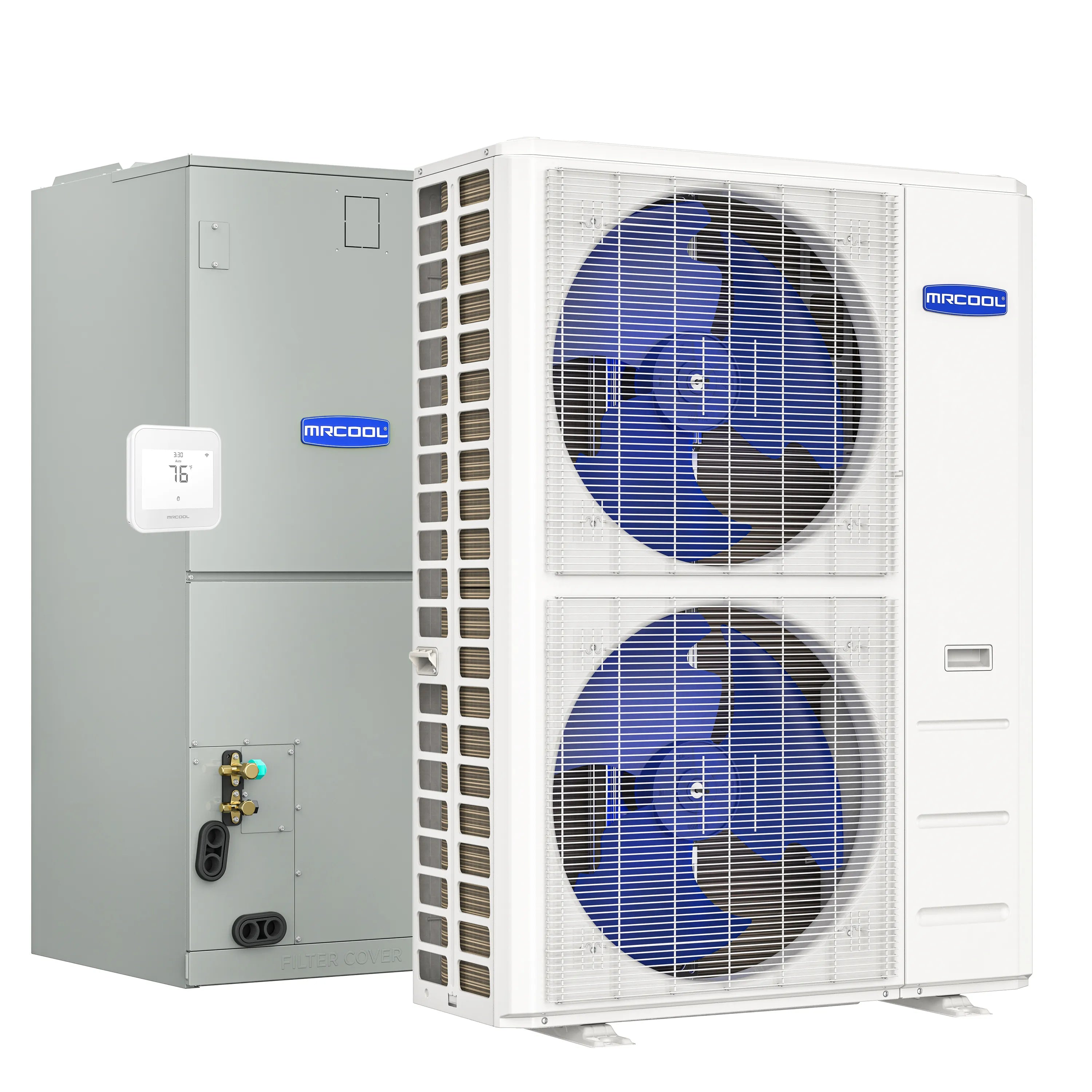 MRCOOL Hyper Heat 2nd Gen 48K BTU, 4 Ton, 16.5 SEER2 Heat Pump Condenser and Ducted Air Handler  - CENTRAL-48-HP-230B00-O