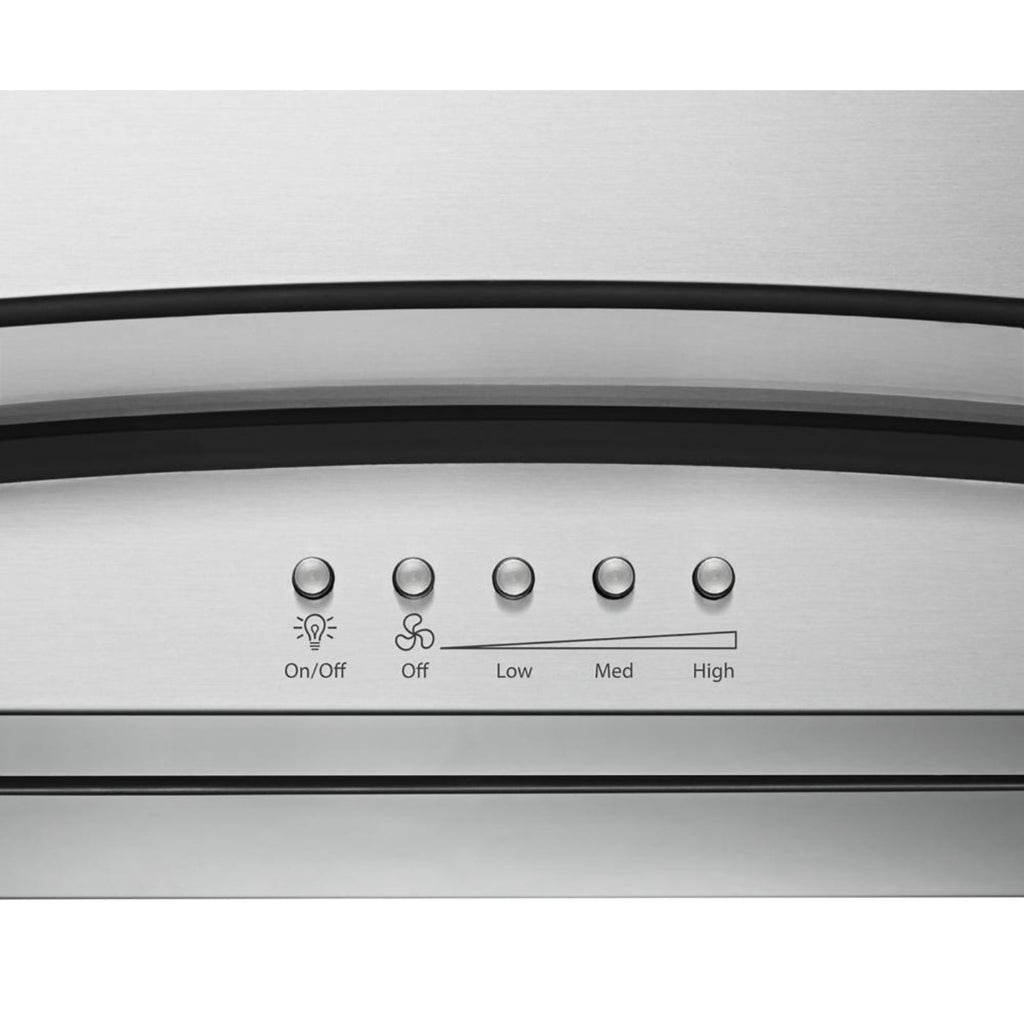 WHIRLPOOL 30" Modern Glass Wall Mount Range Hood in Stainless Steel - WVW75UC0DS