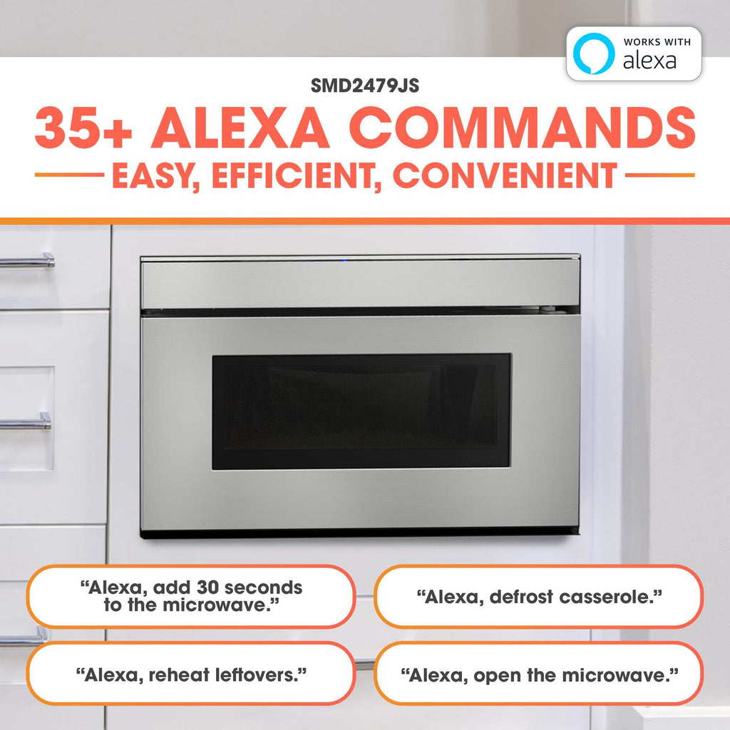 Asko 24 in. 1.2 cu. ft. 950W Sharp in Stainless Steel Smart Easy Wave Open Microwave Drawer Oven - SMD2479JS