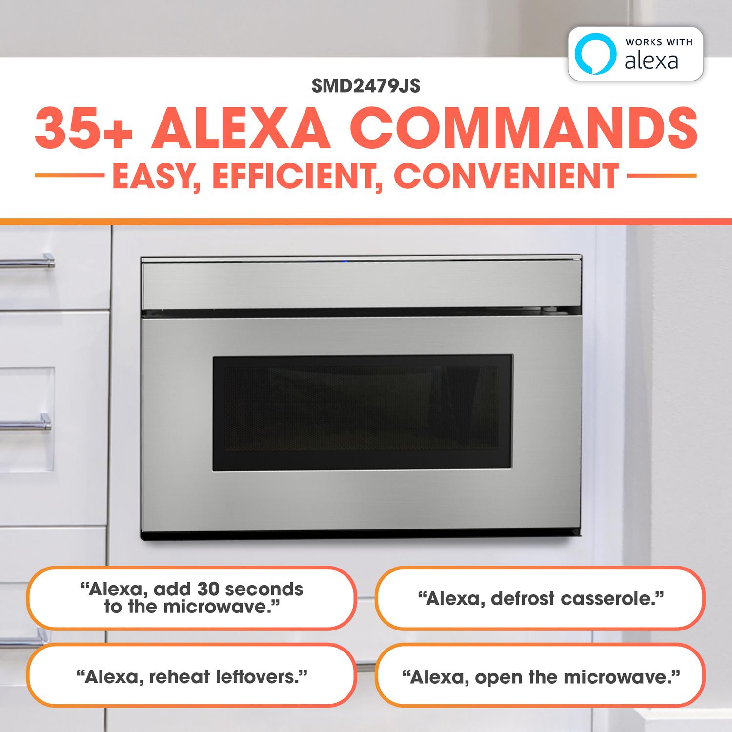 Asko 24 in. 1.2 cu. ft. 950W Sharp in Stainless Steel Smart Easy Wave Open Microwave Drawer Oven - SMD2479JS