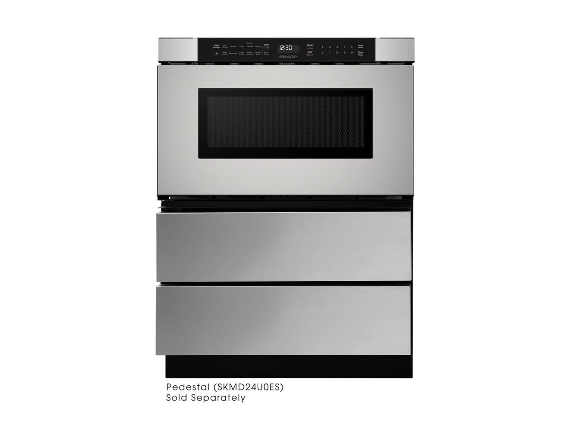 SHARP 24 in. 1.2 cu. ft. Built-In in Stainless Steel Microwave Drawer Oven - SMD2440JS-CLR
